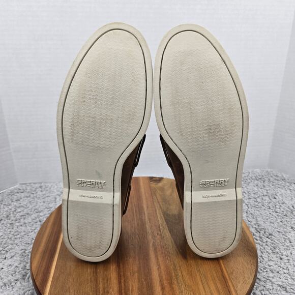 Sperry Top Sider Mens 11M Authentic Original 2-Eye Brown Leather Daily Boat Shoe - Picture 8 of 12